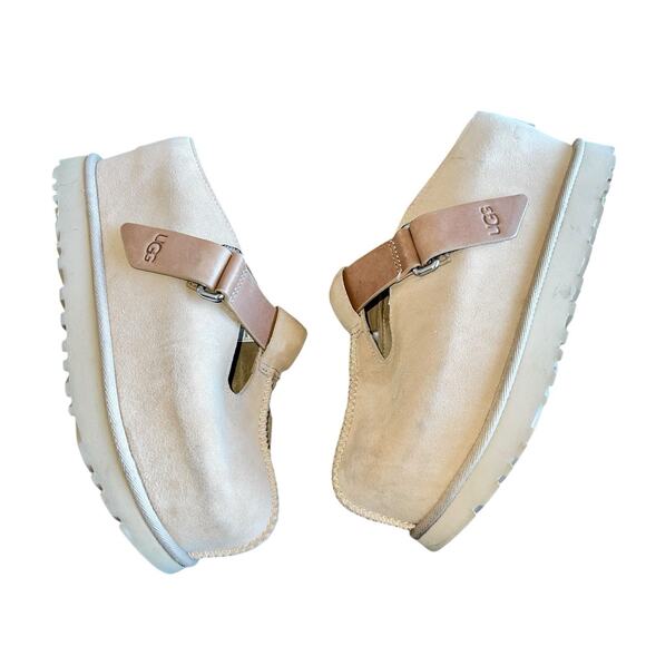 UGG Suede Clog Platform Mules Goldenstar Sand - Picture 6 of 11